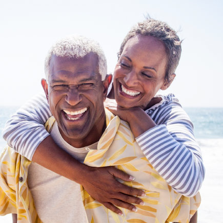 A smiling couple with beautiful teeth